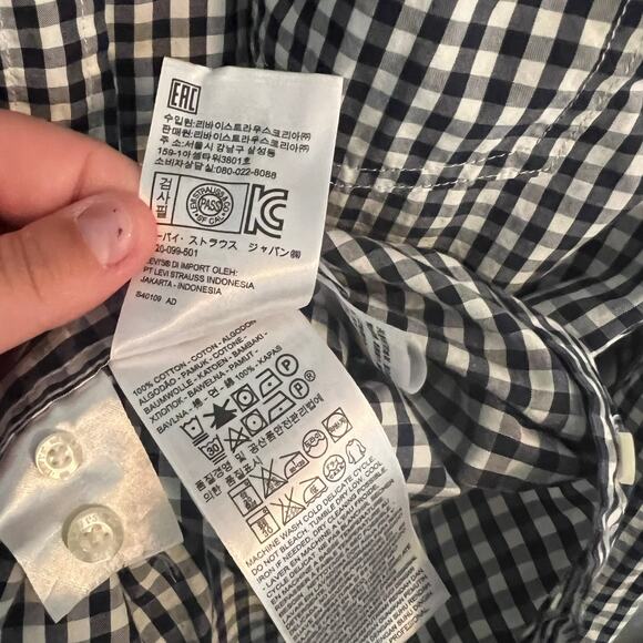 Levi's Gingham Check Button Down Shirt Men's Size Large Long Sleeves - Picture 6 of 7